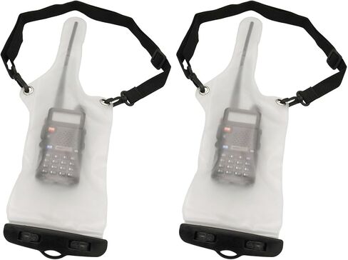 2Pcs Clear Walkie Talkie case Waterproof Bag with Strap for Motorola Kenwood Icom Yaesu Vertex Standard Baofeng Wouxun Puxing Midland (5 Inch x 13.8 Inch) Two-Way Radio in Saudi Arabia