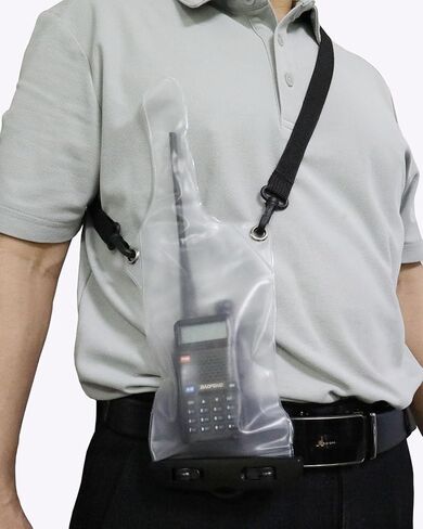 2Pcs Clear Walkie Talkie case Waterproof Bag with Strap for Motorola Kenwood Icom Yaesu Vertex Standard Baofeng Wouxun Puxing Midland (5 Inch x 13.8 Inch) Two-Way Radio in Saudi Arabia