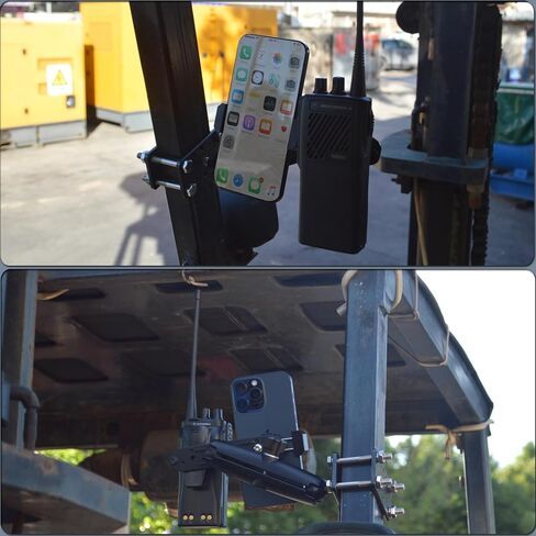 HYS Heavy-Duty Forklift Mount for Phone & Two-Way Radio | Industrial Strength Adjustable Arm | Fits Devices 2.17-3.54" | Boosts Warehouse & Factory Efficiency | Easy Installation in Saudi Arabia