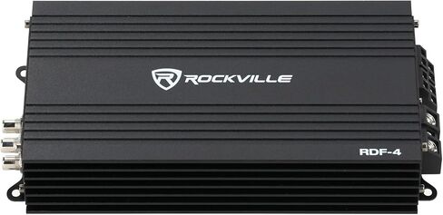 حزمة Rockville RDF-4: مضخم صوت للسيارة ذو 4 قنوات بقدرة 2800 وات ذروة / 700 وات RMS مع مجموعة أسلاك RWK42 ذات 4 قياسات و4 قنوات مع (2) RCA، عنصرين in Kuwait