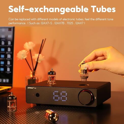 AIYIMA T20 Fully Balanced Tube Preamp and AIYIMA A20 2.1 Channel Power Amplifier,300Wx2 HiFi Fully Balanced Stereo Amp with Adjustable HPF&Sub Out,PFFB+TPA3255 Class D Amp,XLR/RCA Inputs in Saudi Arabia