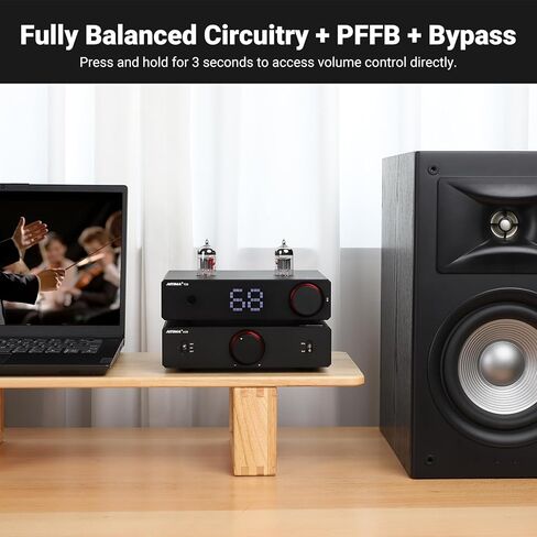 AIYIMA T20 Fully Balanced Tube Preamp and AIYIMA A20 2.1 Channel Power Amplifier,300Wx2 HiFi Fully Balanced Stereo Amp with Adjustable HPF&Sub Out,PFFB+TPA3255 Class D Amp,XLR/RCA Inputs in Saudi Arabia