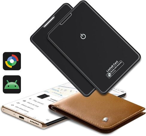 عبوتان من بطاقة تعقب المحفظة لجهاز Android Bluetooth Tracker يعمل مع Google Find Hub (Android فقط)، مقاومة للماء IP68، مكتشف العناصر للحقائب والمفاتيح وجواز السفر in Kuwait
