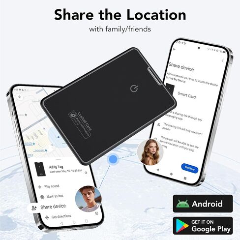عبوتان من بطاقة تعقب المحفظة لجهاز Android Bluetooth Tracker يعمل مع Google Find Hub (Android فقط)، مقاومة للماء IP68، مكتشف العناصر للحقائب والمفاتيح وجواز السفر in Kuwait