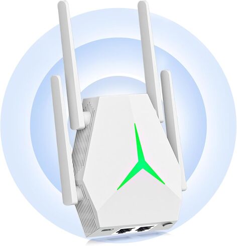 WiFi Extender Signal Booster, Dual Band 5.0Ghz & 2.4Ghz, 1200mbps WiFi Repeater with 2 Ethernet Port,Suitable for Home Coverage Up to 12,000 Sq.Ft, Compatible with More Devices. in Saudi Arabia