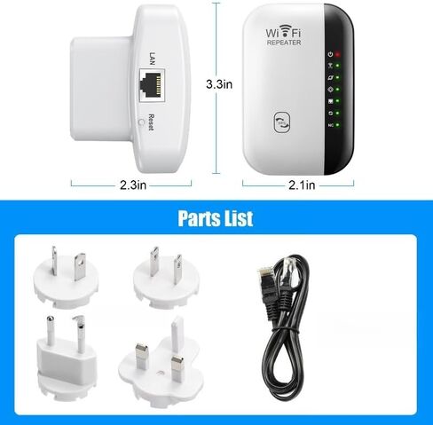 Wireless WiFi Extender,Wireless Internet Repeater, Long Range WiFi Repeater - Up to 5000 sq,Signal Booster with Ethernet Port (Black,US Plug) in Saudi Arabia
