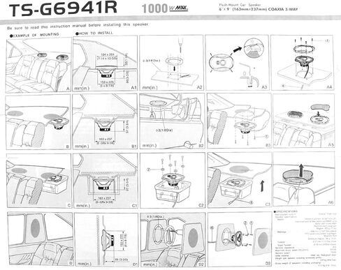 OGIFOAHC Car Audio TS-G6941R 6x9 Inch 1 Way 1000w Watt Max Car Stereo Speakers - one piece in Saudi Arabia