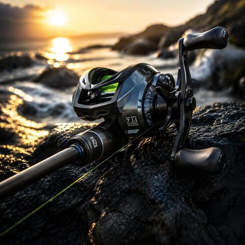 DC Baitcasting Reel with Smart Digital Brake, Anti-Backlash Fishing Reel with Signature DC Sound, Easy-Control 7.1:1 Baitcaster for Beginners & Bass Fishing in Saudi Arabia