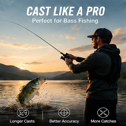 DC Baitcasting Reel with Smart Digital Brake, Anti-Backlash Fishing Reel with Signature DC Sound, Easy-Control 7.1:1 Baitcaster for Beginners & Bass Fishing in Saudi Arabia