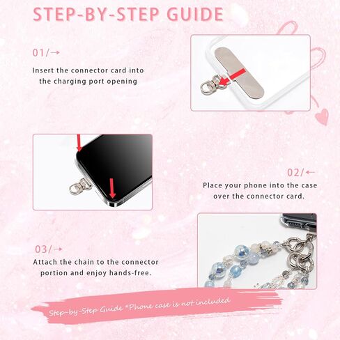 Beaded Phone Lanyard for Women - Adjustable, Anti-Drop Wrist Strap with Charms for iPhone & Samsung. Cute & Hands-Free in Saudi Arabia