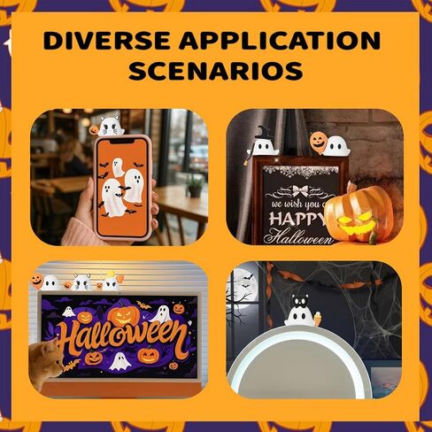 6 قطع من ديكورات هاتف Ghostees Halloween، سحر لاصق على شكل شبح وقرعة، أغطية هاتف بيضاء لطيفة للهواتف الذكية in Kuwait