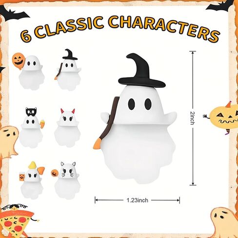 6 قطع من ديكورات هاتف Ghostees Halloween، سحر لاصق على شكل شبح وقرعة، أغطية هاتف بيضاء لطيفة للهواتف الذكية in Kuwait