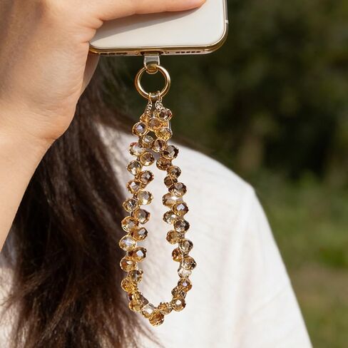 1 Pcs Beaded Phone Charm, Sparkling Crystal Wrist Strap, Bling Phone Lanyard for Most Smartphones in Saudi Arabia