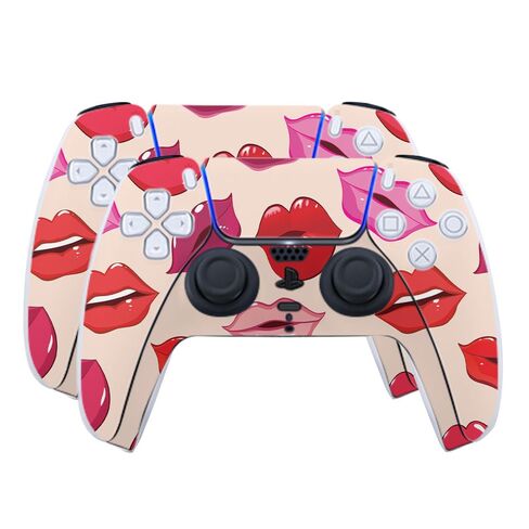 Skin Compatible with PlayStation 5 PS5 Controller (2 Pack) - Many Kisses - Premium 3M Vinyl Protective Wrap Decal Cover - Easy to Apply | Crafted in The USA by MightySkins in Saudi Arabia