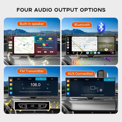 Largest 11.5" Portable Apple Carplay Screen for Car, 4K Wireless Car Play & Android Auto, Upgrade Touchscreen with Dash Cam, App Control/Loop Recording/Backup Camera/Mirror Link/GPS/FM in Saudi Arabia
