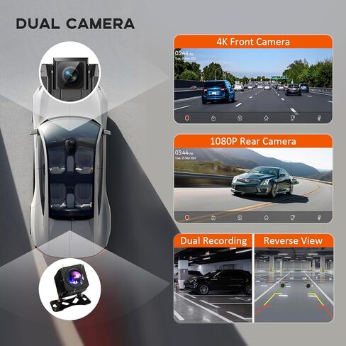 Largest 11.5" Portable Apple Carplay Screen for Car, 4K Wireless Car Play & Android Auto, Upgrade Touchscreen with Dash Cam, App Control/Loop Recording/Backup Camera/Mirror Link/GPS/FM in Saudi Arabia