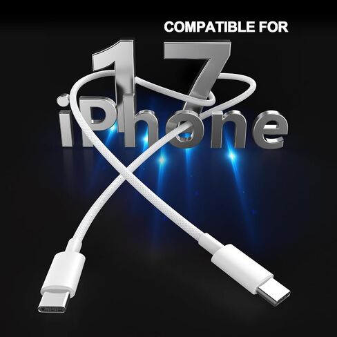 [معتمد من Apple MFi] كابل شحن USB C إلى USB C، سلك شاحن سريع منسوج من النوع C إلى C بطول 6أقدام 60 وات متوافق مع iPhone 17/17 Pro/17 Pro Max/Air/16 15 Pro Max، iPad Pro/Mini/Air، MacBook Pro، Galaxy in Kuwait