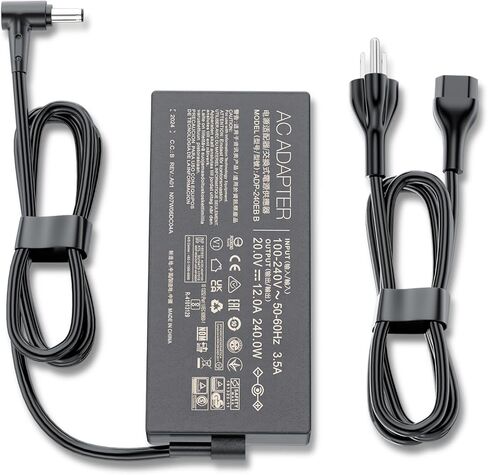 شاحن 240 واط ADP-240EB B متوافق مع Asus ROG Zephyrus G14 GA403 G16(2024 2025) GU605 GA605 Flow Z13 V16 ProArt P16 PZ13 TUF A14 A16 A18 سلك محول تيار متردد للكمبيوتر المحمول (مستطيل Conn) in Kuwait