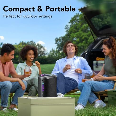 aowoka Bluetooth Speaker, 2025 Portable Wireless Speakers with Led Light, Bluetooth 5.4, 24H Playtime, Enhanced Bass, IPX7 Waterproof, Outdoor Speaker for Travel, Sport, Party, Biking. in Kuwait