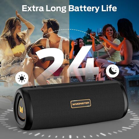 Monster S230 Bluetooth Speaker, Wireless Speaker with 30W Loud Stereo Sound, Wireless Stereo Pairing, 24H Playtime, Bluetooth 6.0 Supports TF Card, AUX for Outdoor in Kuwait