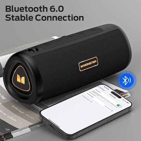 Monster S230 Bluetooth Speaker, Wireless Speaker with 30W Loud Stereo Sound, Wireless Stereo Pairing, 24H Playtime, Bluetooth 6.0 Supports TF Card, AUX for Outdoor in Kuwait