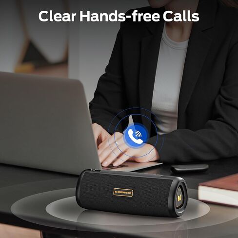 Monster S230 Bluetooth Speaker, Wireless Speaker with 30W Loud Stereo Sound, Wireless Stereo Pairing, 24H Playtime, Bluetooth 6.0 Supports TF Card, AUX for Outdoor in Kuwait