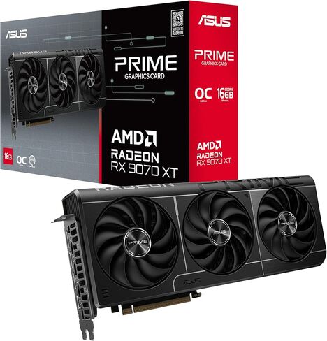 ASUS Prime Radeon™ RX 9070 XT OC Edition Graphics Card, AMD (PCIe 5.0, HDMI/DP 2.1, 2.5-Slot Design, Axial-tech Fans, Ball Bearings, Dual BIOS, GPU Guard) (Renewed) in Saudi Arabia