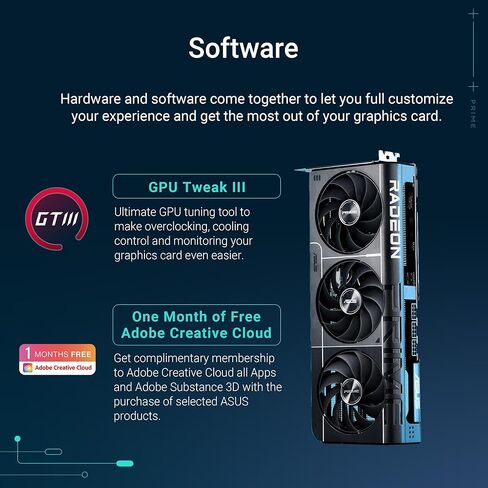 ASUS Prime Radeon™ RX 9070 XT OC Edition Graphics Card, AMD (PCIe 5.0, HDMI/DP 2.1, 2.5-Slot Design, Axial-tech Fans, Ball Bearings, Dual BIOS, GPU Guard) (Renewed) in Saudi Arabia