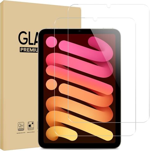 2 Pack Screen Protector for iPad Mini 7 A17 Pro, HD Tempered Glass Film Guard for iPad Mini 7th/6th Generation 8.3 Inch 2024/2021 Model, Anti-Scratche Compatible Face ID & Case Friendly in Saudi Arabia