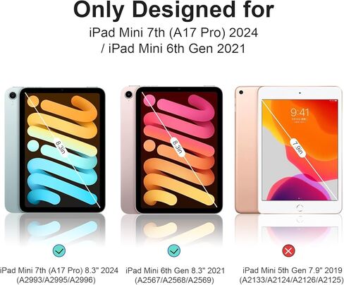 2 Pack Screen Protector for iPad Mini 7 A17 Pro, HD Tempered Glass Film Guard for iPad Mini 7th/6th Generation 8.3 Inch 2024/2021 Model, Anti-Scratche Compatible Face ID & Case Friendly in Saudi Arabia