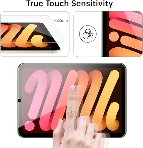 2 Pack Screen Protector for iPad Mini 7 A17 Pro, HD Tempered Glass Film Guard for iPad Mini 7th/6th Generation 8.3 Inch 2024/2021 Model, Anti-Scratche Compatible Face ID & Case Friendly in Saudi Arabia