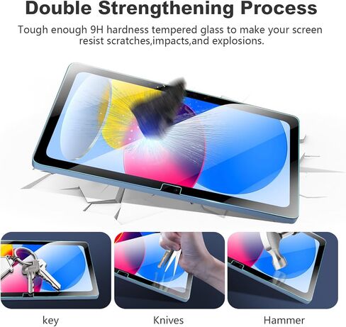 Softamm [عبوة من قطعتين] واقي شاشة مضاد للضوء الأزرق لجهاز iPad 11th (A16) 2025 11 بوصة/iPad الجيل العاشر 10.9 بوصة 2022-9H، زجاج مقسى صلب، حماية للعين، خالٍ من الفقاعات، صديق للحافظة in Kuwait