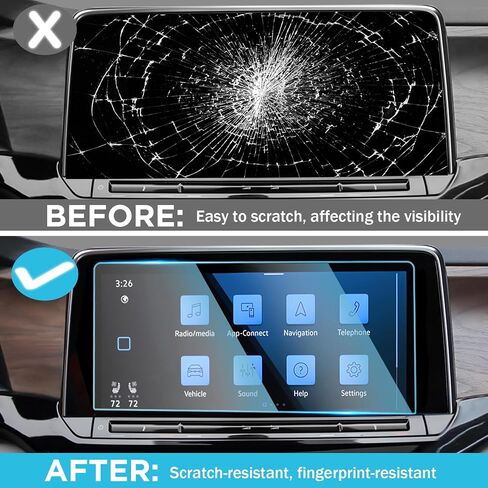 Screen Protector Compatible with 2024 2025 2026 Volkswagen Atlas Accessories, 12 Inch GPS Navigation Tempered Glass Protective Film Anti-Scratch Infotainment Foils in Saudi Arabia