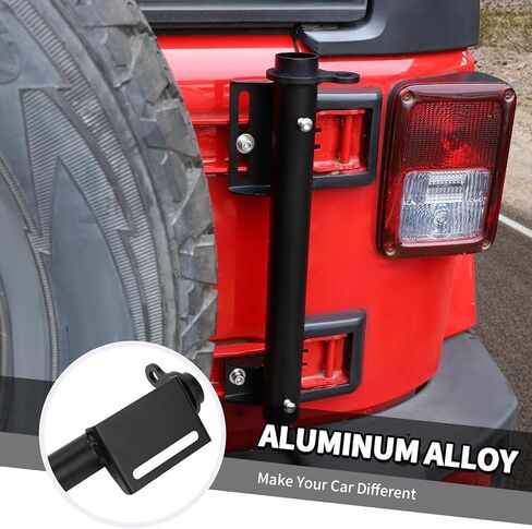 Jimen Fit for Jeep Wrangler TJ JK JKU JL JLU & Gladiator JT, Multi-Function Flag Pole Mount & CB Antenna Bracket Holder in Saudi Arabia
