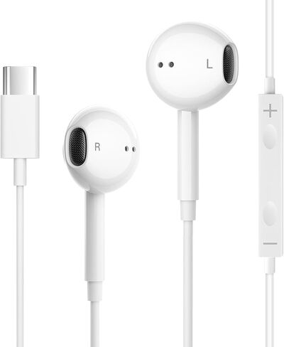 USB C Headphones for iPhone 17/16/15 Pro Max Plus, Type C Earbuds for iPad Pro Air Mini, Earphones for MacBook Series, for Google Pixel, Samsung in Saudi Arabia