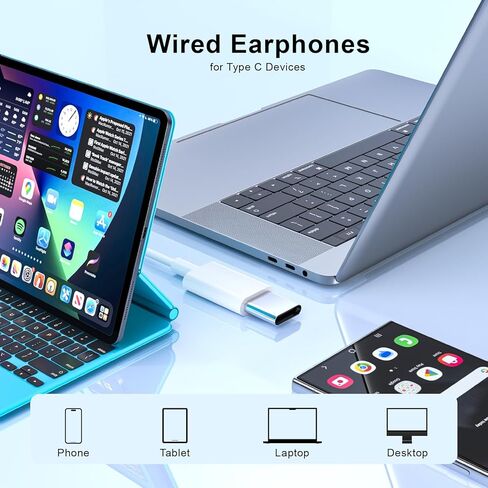 USB C Headphones for iPhone 17/16/15 Pro Max Plus, Type C Earbuds for iPad Pro Air Mini, Earphones for MacBook Series, for Google Pixel, Samsung in Saudi Arabia