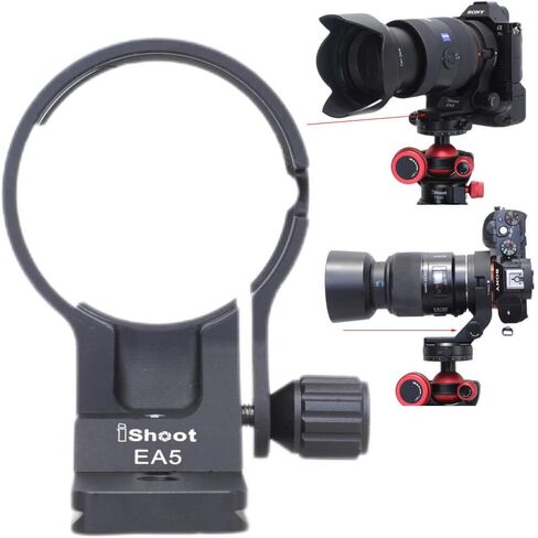 iShoot Metal Tripod Mount Ring Lens Collar Compatible with Sony LA-EA5 Mount Converter Adapter Ring, Lens Support Holder Bracket Bottom is Arca-Swiss Fit Quick Release Plate Feature in Saudi Arabia