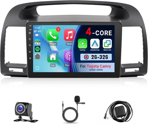 Upgrade Car Radio for Toyota Camry 2002 2003 2004 2005 2006(for JBL Version), 9inch Touchscreen Stereo for Camry with Carplay Android Auto Mirrorlink Bluetooth + MIC + Backup Camera - 2+32GB in Saudi Arabia