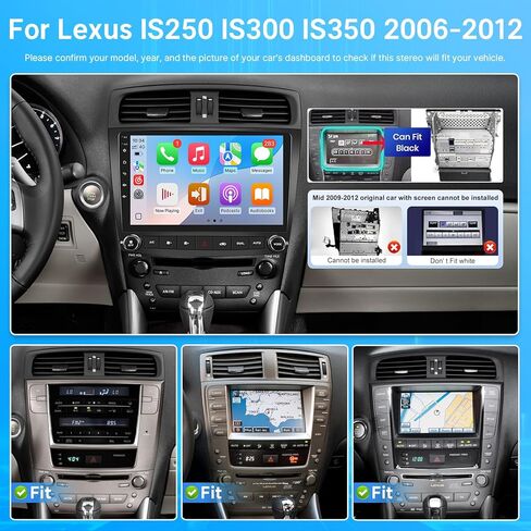 Leadfan راديو السيارة أندرويد لكزس IS250 IS300 IS350 2006 2007 2008 2009 2010 2011 2012 Wireless CarPlay Android Auto 10.1 بوصة شاشة تعمل باللمس سيارة ستيريو GPS FM بلوتوث 5G WiFi SWC + كاميرا احتياطية in Saudi Arabia