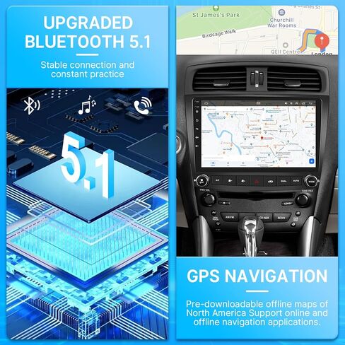 Leadfan راديو السيارة أندرويد لكزس IS250 IS300 IS350 2006 2007 2008 2009 2010 2011 2012 Wireless CarPlay Android Auto 10.1 بوصة شاشة تعمل باللمس سيارة ستيريو GPS FM بلوتوث 5G WiFi SWC + كاميرا احتياطية in Saudi Arabia