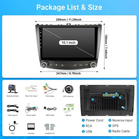 Leadfan راديو السيارة أندرويد لكزس IS250 IS300 IS350 2006 2007 2008 2009 2010 2011 2012 Wireless CarPlay Android Auto 10.1 بوصة شاشة تعمل باللمس سيارة ستيريو GPS FM بلوتوث 5G WiFi SWC + كاميرا احتياطية in Saudi Arabia