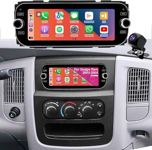 Car Radio for Dodge Ram 2002-2005, Jeep Wrangler 2003-2006, Grand Cherokee 1999-2004, Liberty 2002-2007, Dakota 2001-2004, 6.86inch Touchscreen Stereo Carplay Android Auto Camera Bluetooth GPS WiFi FM in Saudi Arabia