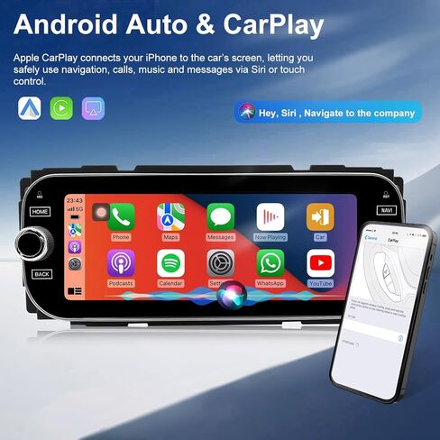 Car Radio for Dodge Ram 2002-2005, Jeep Wrangler 2003-2006, Grand Cherokee 1999-2004, Liberty 2002-2007, Dakota 2001-2004, 6.86inch Touchscreen Stereo Carplay Android Auto Camera Bluetooth GPS WiFi FM in Saudi Arabia