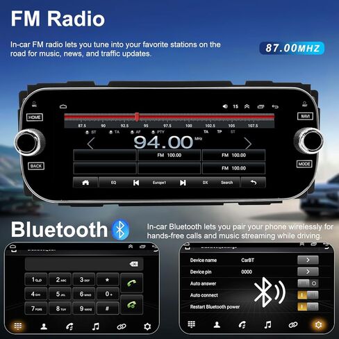 Car Radio for Dodge Ram 2002-2005, Jeep Wrangler 2003-2006, Grand Cherokee 1999-2004, Liberty 2002-2007, Dakota 2001-2004, 6.86inch Touchscreen Stereo Carplay Android Auto Camera Bluetooth GPS WiFi FM in Saudi Arabia