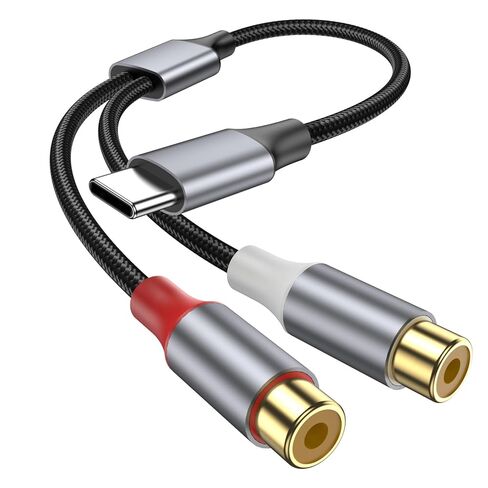 كابل صوت USB C إلى RCA، كابل محول USB C ذكر إلى أنثى مزدوج RCA ستيريو الصوت Y لأجهزة الكمبيوتر وأجهزة الكمبيوتر المحمولة والهواتف اللوحية وأجهزة MP3 ومكبرات الصوت ومكبرات الصوت وستيريو صوت السيارة. in Kuwait