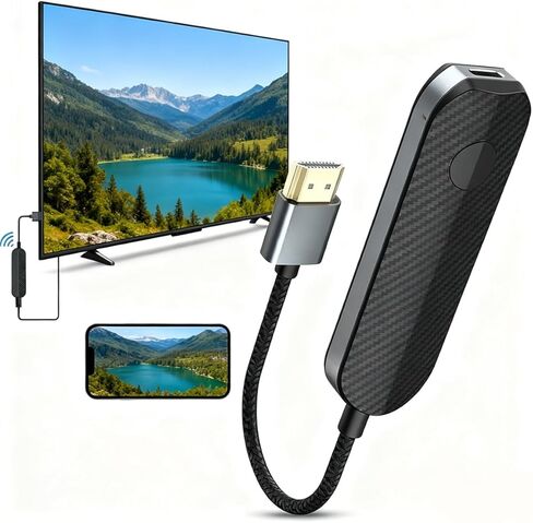Wireless HDMI Display Adapter, 4k 1080p iOS Flix Stick Streaming Device, TV Movies Shows Receiver Mirroring Connector for iPhone iPad, Applicable to Various Scenarios Enjoy The Audio-Visual Feast in Saudi Arabia