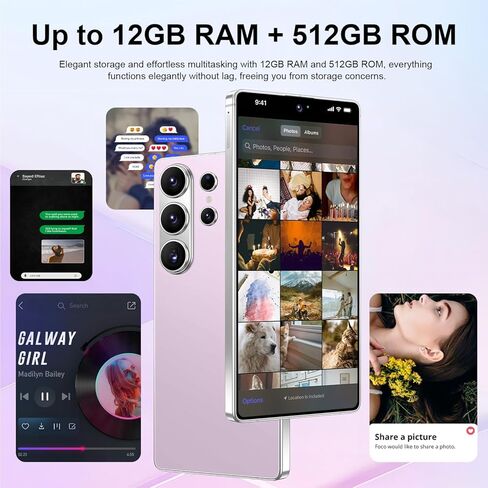 I26 Ultra Business 5G Smartphone, Dual SIM, 12GB+512GB, Snapdragon 8 Gen 4, 6.99" Screen, 7000mAh, Android 15, Stylus Pen & Face Unlock (Pink) in Saudi Arabia