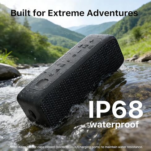 JUOVI Bluetooth Speaker,20W Stereo Sound,Wireless Speaker with Bluetooth 6.0,24H Playtime,IP68 Waterproof Shower Speaker,TWS Pairing, Support TF Card,AUX 3.5mm Input,Speaker for Home,Outdoor,Travel in Saudi Arabia