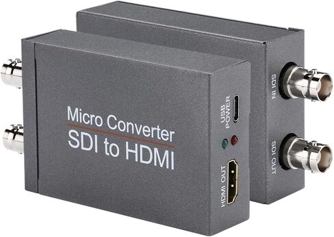 Anber-Tech SDI إلى HDMI Converter، SDI إلى HDMI Audio De-embedder يدعم 3G-SDI، HD-SDI، اكتشاف التنسيق التلقائي SD-SDI وجهاز دمج الصوت الاستريو، حلقة الدعم (رمادي) in Kuwait