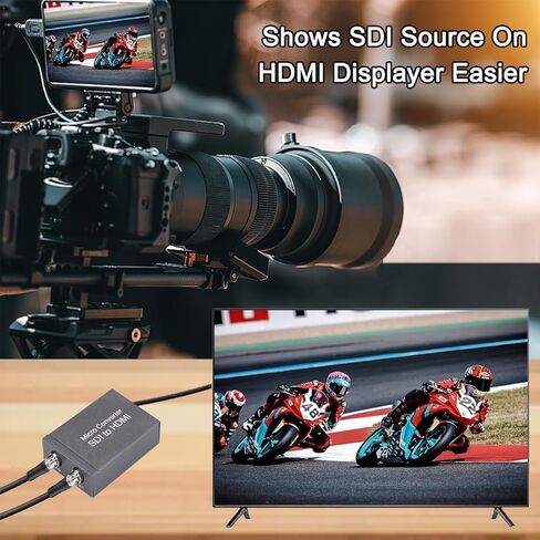 Anber-Tech SDI إلى HDMI Converter، SDI إلى HDMI Audio De-embedder يدعم 3G-SDI، HD-SDI، اكتشاف التنسيق التلقائي SD-SDI وجهاز دمج الصوت الاستريو، حلقة الدعم (رمادي) in Kuwait